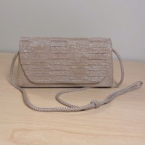 Taupe sparkle evening bag